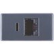 TOMADA PARA TELEFONE RJ11 TERMOPL COMPONEN METALICOS SISTEMA MODULAR GRAFITE TRAMONTINA