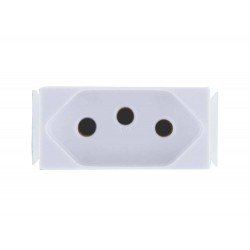 TOMADA 2P + T EM TERMOPLASTICO COMP MET 10A 250V LINHA ARIA BRANCA TRAMONTINA