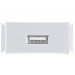 TOMADA USB 1,5A EM TERMOPLASTICO COMPONENTES METALICOS SISTEMA MODULAR BRANCO TRAMONTINA