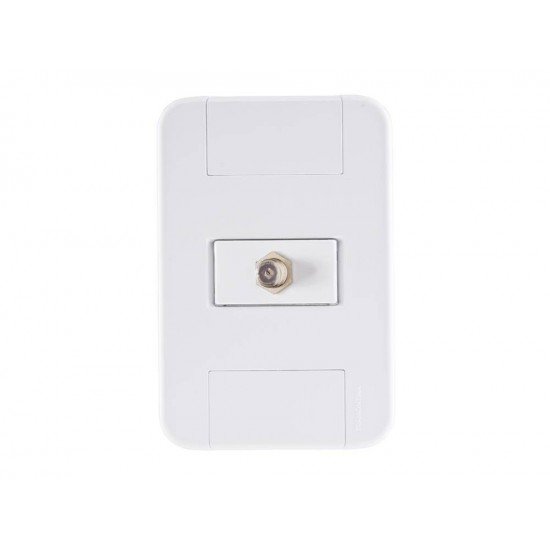 KIT 10 UNI CONJUNTO PLACA 4X2 + 1 TOMADA TV SAT EM TERMOPLASTICOLINHA TABLET BRANCO TRAMONTINA
