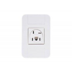 CJ PLACA 4X2 + 1 TOMADA PARA TELEFONE 4P+RJ11 TERMOPL LINHA TABLET BRANCO TRAMONTINA
