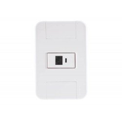 KIT 10 UNI CONJUNTO PLACA 4X2 + 1 TOMADA PARA TELEFONE RJ11 TERMOPL LINHA TABLET BRANCO TRAMONTINA