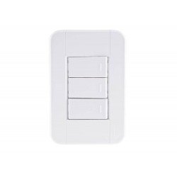 CJ PLACA 4X2 + 3 INTERRUPTOR PARALELO TERMOPL 10A 250V LINHA TABLET BRANCO TRAMONTINA