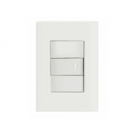 KIT 10 UNI CONJUNTO PLACA 4X2 + 1 INTERRUPTOR SIMPLES TERMOPL 10A 250V LINHA GIZ BRANCO TRAMONTINA