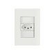KIT 10 UNI CONJUNTO PLACA 4X2 + 1 TOMADA 2P + T TERMOPL 10A 250V LINHA GIZ BRANCO TRAMONTINA
