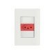 CJ PLACA 4X2 + 1 TOMADA 2P + T VERMELHA TERMOPL 20A 250V LINHA GIZ BRANCO TRAMONTINA