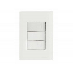 CJ PLACA 4X2 + 2 INTERRUPTOR SIMPLES TERMOPL 10A 250V LINHA GIZ BRANCO TRAMONTINA