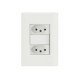 KIT 10 UNI CONJUNTO PLACA 4X2 + 2 TOMADAS 2P + T TERMOPLASTICO 20A 250V LINHA GIZ BRANCO TRAMONTINA