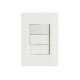 KIT 10 UNI CONJUNTO PLACA 4X2 + 3 INTERRUPTOR SIMPLES TERMOPL 10A 250V LINHA GIZ BRANCO TRAMONTINA