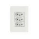 KIT 10 UNI CONJUNTO PLACA 4X2 + 3 TOMADA 2P + T TERMOPL 20A 250V LINHA GIZ BRANCO TRAMONTINA