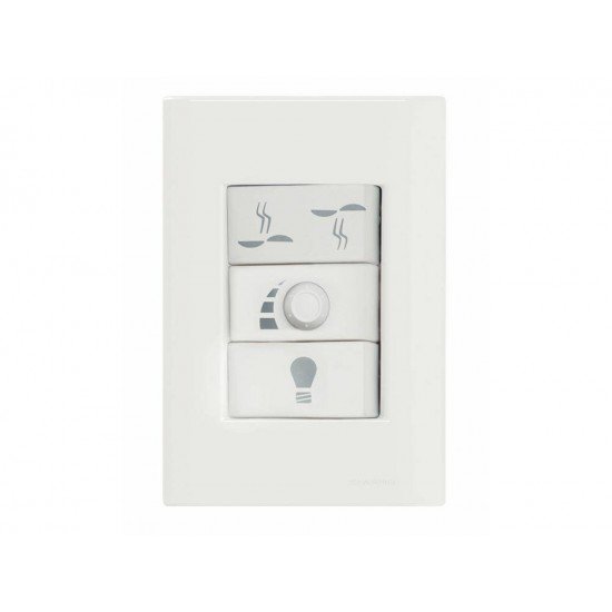 CJ PLACA 4X2 + 1 INTERRUPTOR SIMPLES TERMOPL 10A 250V LINHA TABLET BRANCO TRAMONTINA