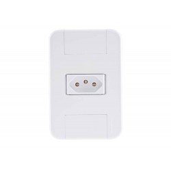KIT 10 UNI CONJUNTO PLACA 4X2 + 1 TOMADA 2P + T TERMOPL 20A 250V LINHA TABLET BRANCO TRAMONTINA
