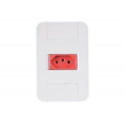 CJ PLACA 4X2 + 1 TOMADA 2P + T VERMELHA TERMOPL 20A 250V LINHA TABLET BRANCO TRAMONTINA