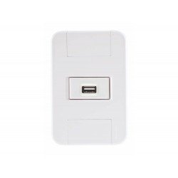 KIT 10 UNI CONJUNTO PLACA 4X2 + 1 TOMADA USB 1,5A TERMOPL LINHA TABLET BRANCO TRAMONTINA BIVOLT