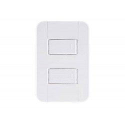 CJ PLACA 4X2 + 2 INTERRUPTOR SIMPLES TERMOPL 10A 250V LINHA TABLET BRANCO TRAMONTINA