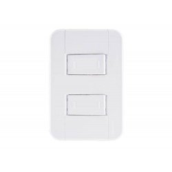 CJ PLACA 4X2 + 2 INTERRUPTOR PARALELO TERMOPL 10A 250V LINHA TABLET BRANCO TRAMONTINA