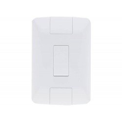 KIT 12 UNI CONJUNTO PLACA 4X2 + 1 INTERRUPTOR SIMPLES TERMOPL 6A 250V LINHA ARIA BRANCO TRAMONTINA
