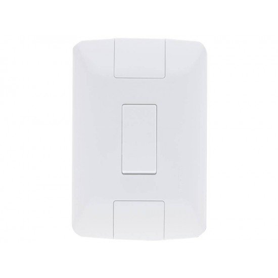 KIT 12 UNI CONJUNTO PLACA 4X2 + 1 INTERRUPTOR SIMPLES TERMOPL 6A 250V LINHA ARIA BRANCO TRAMONTINA