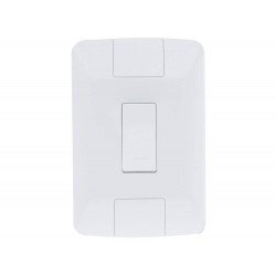 KIT 3 UNI CONJUNTO PLACA 4X2 + 1 PULSADOR CAMPAINHA TERMOPL 6A 250V LINHA ARIA BRANCO TRAMONTINA