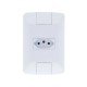 KIT 3 UNI CONJUNTO PLACA 4X2 + 1 TOMADA 2P + T TERMOPL 20A 250V LINHA ARIA BRANCO TRAMONTINA