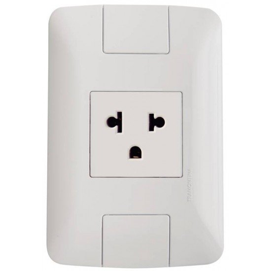CONJUNTO TOMADA 2PMAIST UNIVERSAL 15 16 A 250 V BRANCO - ARIA TRAMONTINA