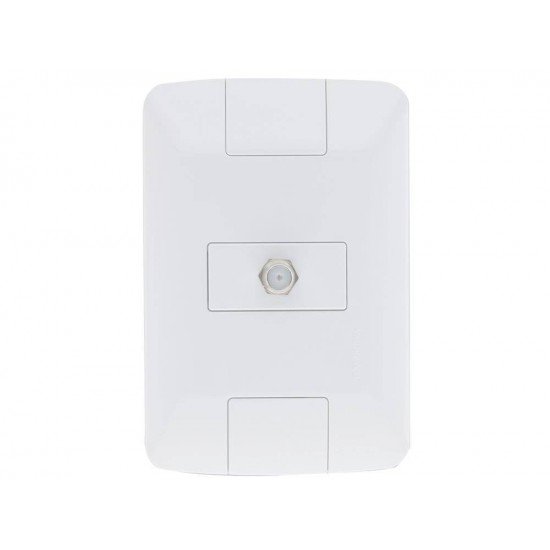 KIT 12 UNI CONJUNTO PLACA 4X2 +1 TOMADA TV SAT EM TERMOPLASTICO LINHA ARIA BRANCO TRAMONTINA