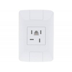 KIT 6 UNI CONJUNTO PLACA 4X2 + 1 TOMADA PARA TELEFONE 4P+RJ11 TERMOPL LINHA ARIA BRANCO TRAMONTINA