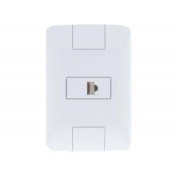 KIT 6 UNI CONJUNTO PLACA 4X2 + 1 TOMADA PARA TELEFONE RJ11 TERMOPL LINHA ARIA BRANCO TRAMONTINA