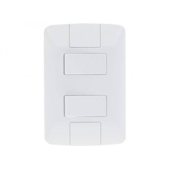 CJ PLACA 4X2 + 2 INTERRUPTOR PARALELO TERMOPL 10A 250V LINHA ARIA BRANCO TRAMONTINA