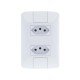 KIT 12 UNI CONJUNTO PLACA 4X2 + 2 TOMADA 2P + T TERMOPL 10A 250V LINHA ARIA BRANCO TRAMONTINA