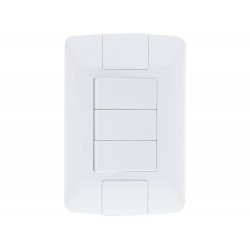 CJ PLACA 4X2 + 3 INTERRUPTOR PARALELO TERMOPL 6A 250V LINHA ARIA BRANCO TRAMONTINA