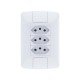 KIT 12 UNI CONJUNTO PLACA 4X2 + 3 TOMADA 2P + T TERMOPL 10A 250V LINHA ARIA BRANCO TRAMONTINA