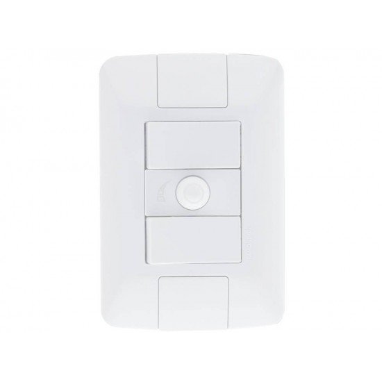 CONJUNTO PLACA 4X2 + VARIADOR DE VENTILADOR EM TERMOPLASTICO LINHA ARIA BRANCO TRAMONTINA BIVOLT