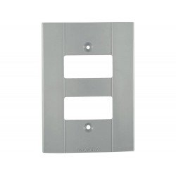 KIT 12 UNI TAMPA 4X2 2 POSTOS AFASTADOS EM TERMOPLASTICO CINZA ESCURO LINHA PLASTIBOX TRAMONTINA