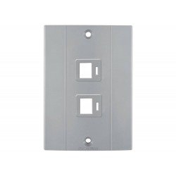 KIT 12 UNI TAMPA 4X2 2 POSTO RJ EM TERMOPLASTICO CINZA ESCURO LINHA PLASTIBOX TRAMONTINA