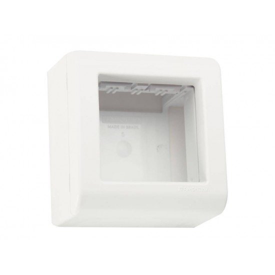 CAIXA + TAMPA 2 POSTOS EM TERMOPLASTICO LINHA LIZFLEX BRANCO TRAMONTINA