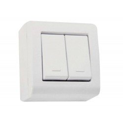 CJ CX+TAMPA + 2 INTERRUPTORES SIMPLES TERMOPL 10A 250V LINHA LIZFLEX BRANCO TRAMONTINA