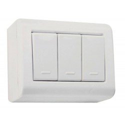 CJ CX+TAMPA + 3 INTERRUPTOR SIMPLES TERMOPL 10A 250V LINHA LIZFLEX BRANCO TRAMONTINA