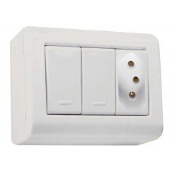 CJ CX+TAMPA + 2 INTER SIMPLES+1 TOMADA 2P + T TERMOPL 10A 250V LIZFLEX BR TRAMONTINA