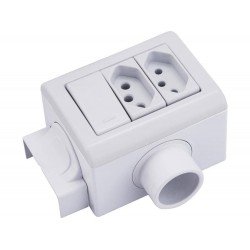 CAIXA X EM TERMOPLASTICO PARA ELETRODUTO E CANALETA NA COR CINZA TRAMONTINA