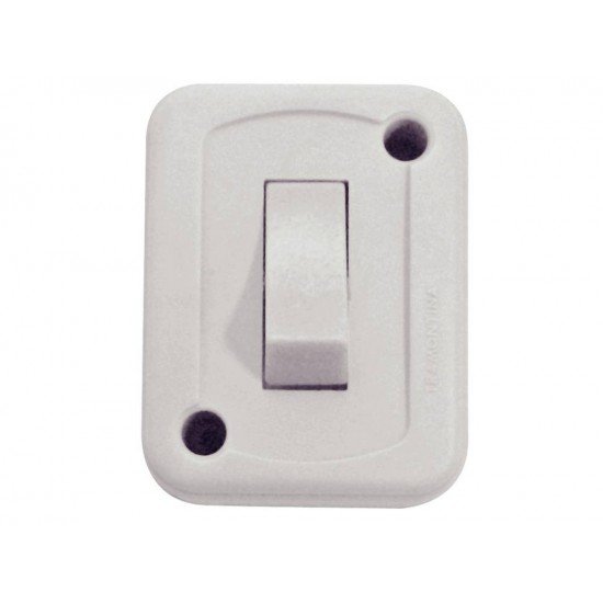 CAIXA DE SOBREPOR EM TERMOPL+INTER SIMPLES COMPONENTES METAL.10A 250V BRANCO TRAMONTINA