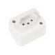 CAIXA DE SOBREPOR EM TERMOPLASTICO + TOMADA 2P + T COMP MET 10A 250V BRANCA TRAMONTINA