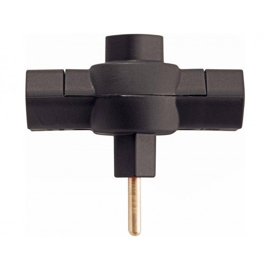 PLUGUE T 2P EM TERMOPLASTICO COM COMPONENTES METALICOS 10A 250V PRETO TRAMONTINA