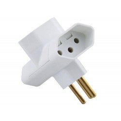 KIT 20 UNI PLUGUE T 2P + T EM TERMOPLASTICO COM COMPONENTES METALICOS 10A 250V BRANCO TRAMONTINA