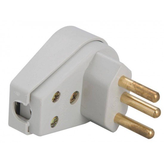 KIT 20 UNI PLUGUE ANGULAR 2P + T EM TERMOPLASTICO COMPONENTES METALICOS 10A 250V CINZA TRAMONTINA