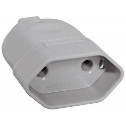 KIT 20 UNI PLUGUE FEMEA 2P EM TERMOPLASTICO COM COMPONENTES METALICOS 10A 250V CINZA TRAMONTINA