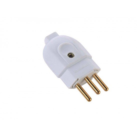 PLUGUE MACHO 2P + T TERMOPLASTICO C COMPONENTES METALICOS 20A 250V BRANCO TRAMONTINA