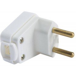 KIT 20 UNI PLUGUE MACHO 2P TERMOPLASTICO C COMPONENTES METALICOS 10A 250V BRANCO TRAMONTINA