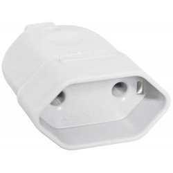 KIT 20 UNI PLUGUE FEMEA 2P TERMOPLASTICO C COMPONENTES METALICOS 10A 250V BRANCO TRAMONTINA