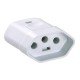 PLUGUE FEMEA 2P + T TERMOPLASTICO C COMPONENTES METALICOS 20A 250V BRANCO TRAMONTINA